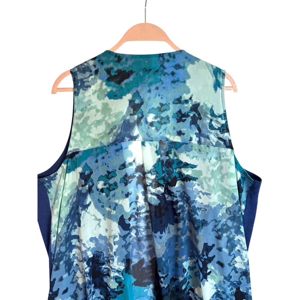 LOGO by Lori Goldstein Vest Sz 1X Watercolor Open Front Pocket Sleeveless Artsy - Picture 5 of 7